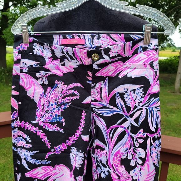 Lily Pulitzer Kelly Skinny Ankle Pants Onyx wild Within, sz 4 - Picture 4 of 15